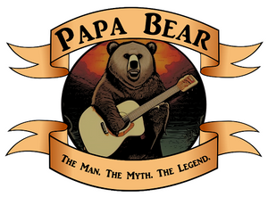 Men's Papa Bear Acoustic Guitar Father's The Man Myth Legend T-Shirt