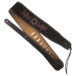 Suede Leather Guitar Strap Embroider Electric Acoustic Bass Tribal Notes Rose