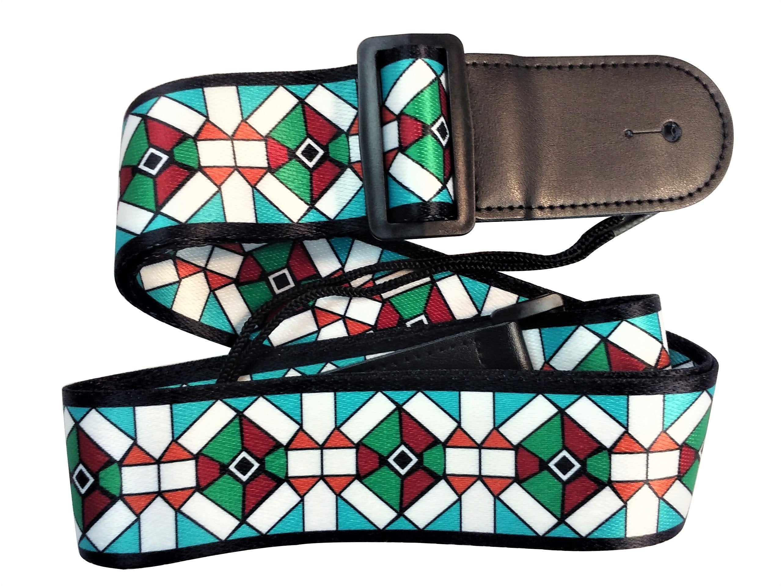 Guitar Strap Bohemian Style Embroidery Cotton Electric Acoustic Adjustable Soft