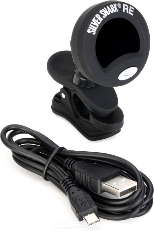 Rechargeable Snark Instrument Guitar Tuner Black Silver Clip On All (SIL-BLK) 2 Pack RE