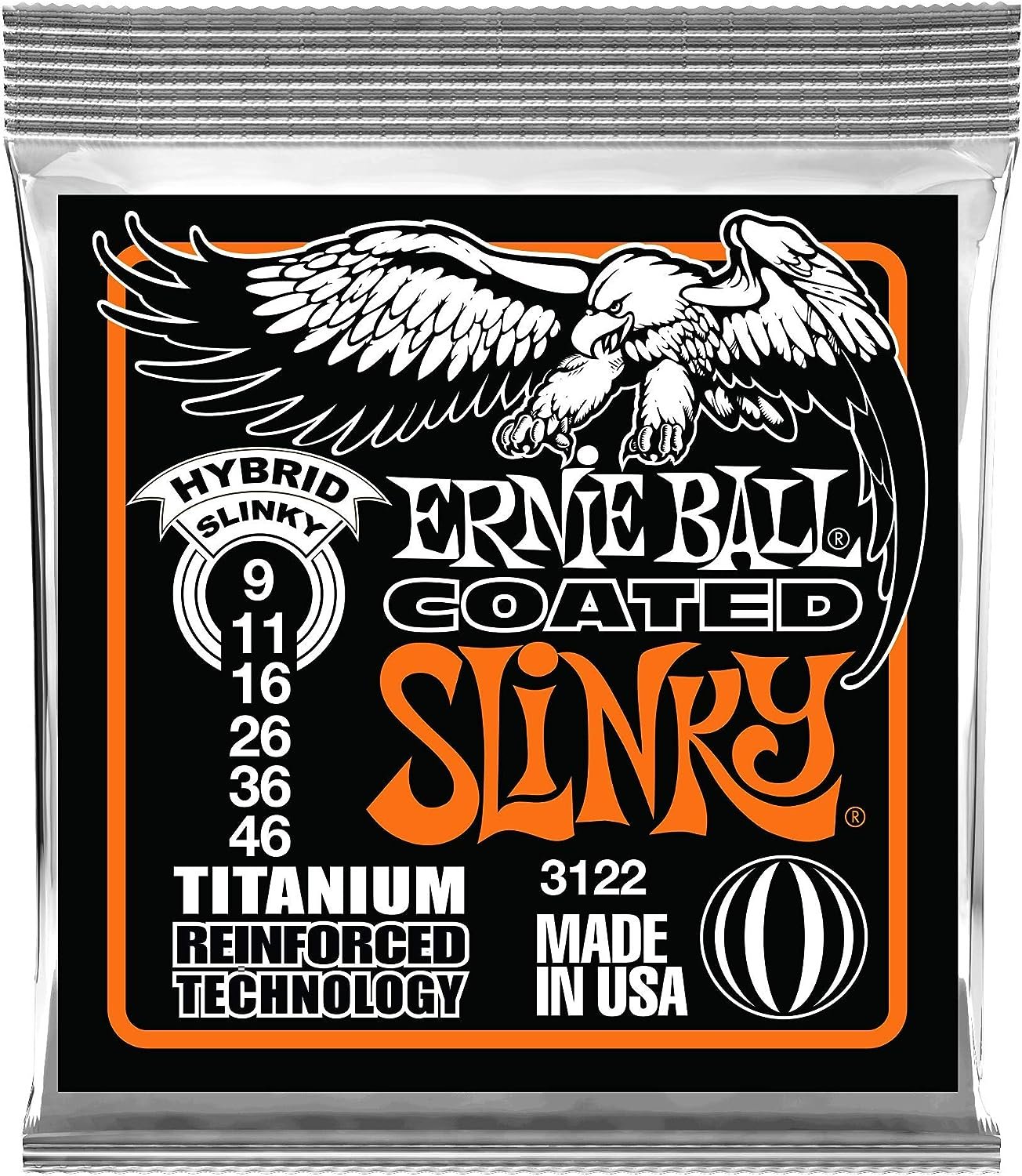 Ernie Ball 3122 Coated Titanium Hybrid Slinky Electric Guitar Strings - 2 PACK