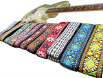 Guitar Strap Bohemian Style Embroidery Cotton Electric Acoustic Adjustable Soft