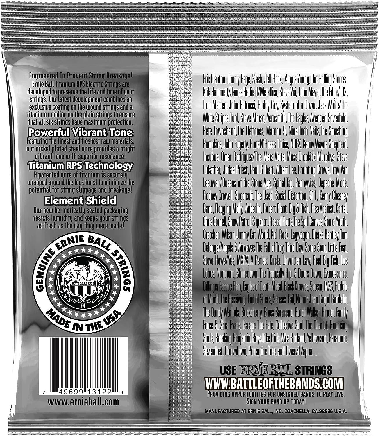 Ernie Ball 3122 Coated Titanium Hybrid Slinky Electric Guitar Strings - 2 PACK