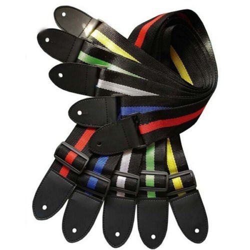 Guitar Strap Nylon Kids Youth Stripe for Acoustic Electric Bass 28 to 48