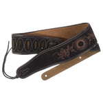 Suede Leather Guitar Strap Embroider Electric Acoustic Bass Tribal Notes Rose