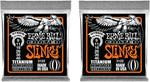 Ernie Ball 3122 Coated Titanium Hybrid Slinky Electric Guitar Strings - 2 PACK
