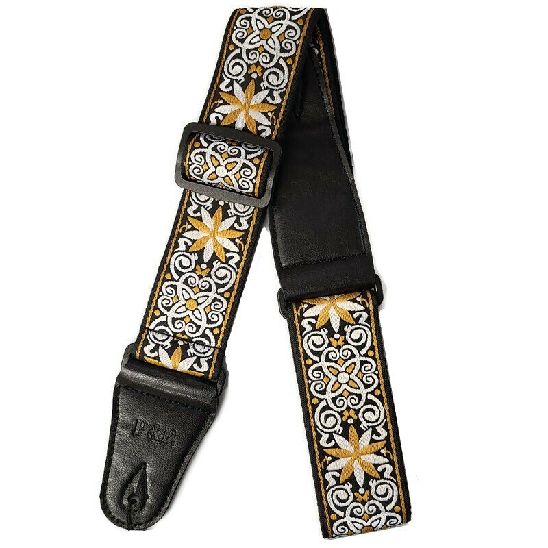 Guitar Strap Bohemian Style Embroidery Cotton Electric Acoustic Adjustable Soft