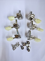 Kluson 3x3 Guitar Tuning Pegs LP Machine Heads Tuners Nickel Pearl KD-3-NPK Used Good Condition