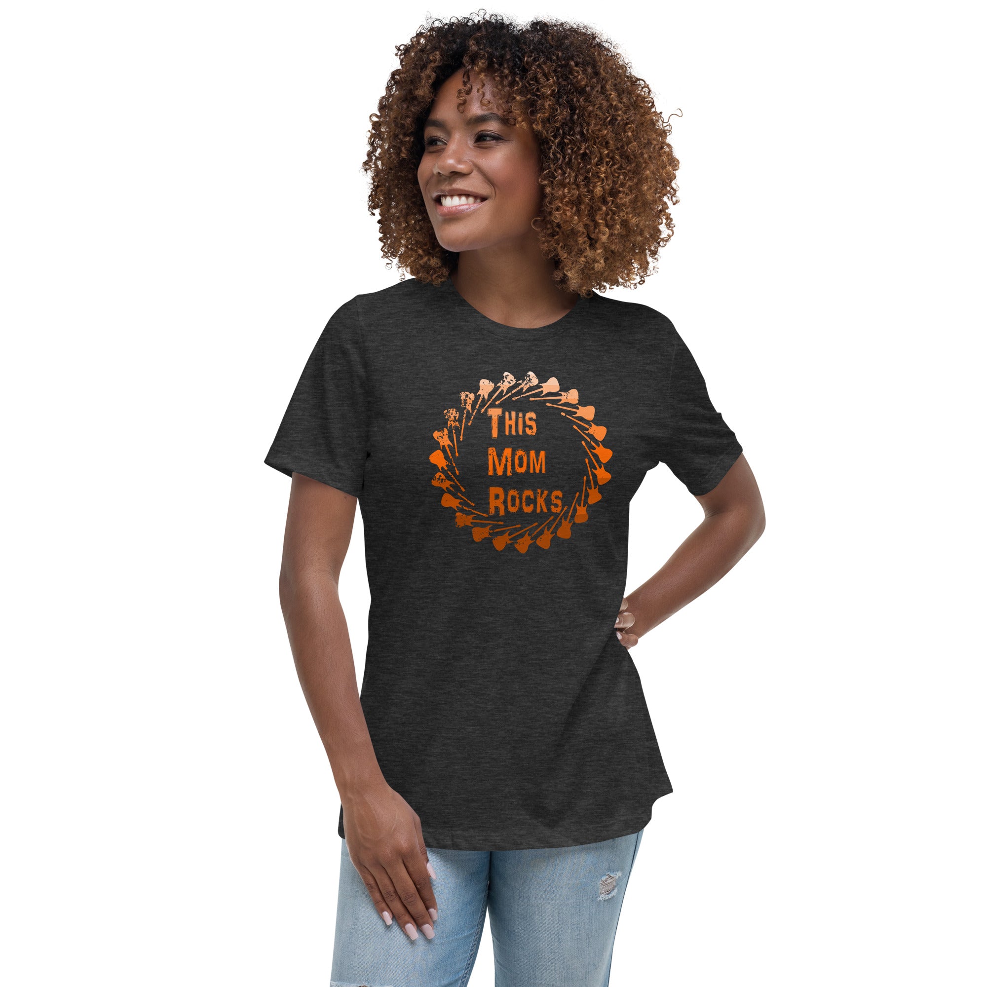 Vintage 'This Mom Rocks' Tee - Perfect Mother's Day Gift for Music-Loving Moms - Unique Circle of Guitars Design for a Nostalgic Vibe