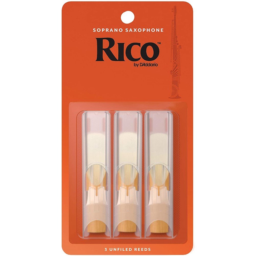 Rico Soprano Saxophone Reeds, Strength 2.5, 3-pack