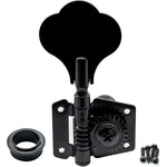 4-in-line Right Handed Open Gear Bass Tuning Pegs, Black