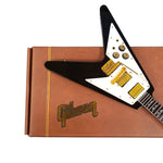 Axe Heaven Jimi Hendrix Gibson 1969 Flying V Left-Handed Ebony Finish Mini Guitar Replica, GG-522