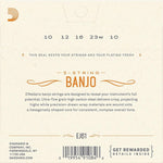 D'Addario EJ61 Nickel 5-String Medium Banjo Strings, .010-.023