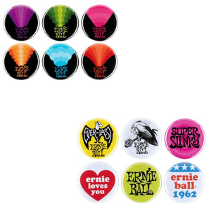 Ernie Ball 1” 6pk Assorted Buttons Punk Rock and Roll or Various Logos