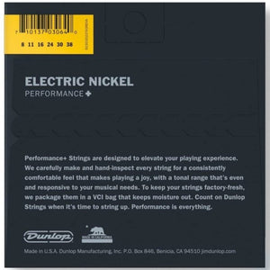 Dunlop Performance Plus Nickel Wound Light Electric Guitar Strings, .008–.038