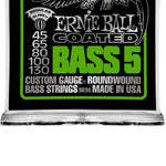 Ernie Ball Coated Regular Slinky 5-String Bass Set, .045, - .130