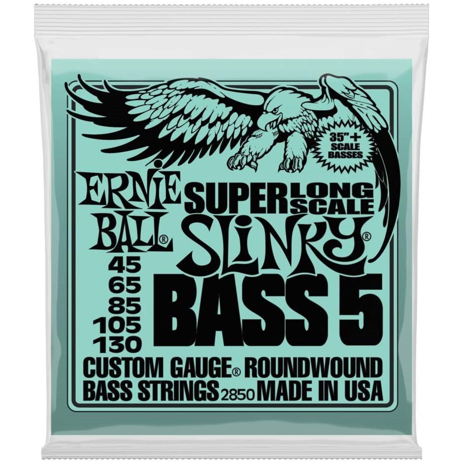 Ernie Ball 5-String Super-Long Scale Slinky Bass Set, .045 - .130