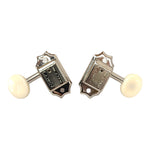 Kluson Guitar Tuning Pegs 3x3 Oval White Button Double Line Nickel Gibson