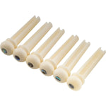 White Bone Slotted Acoustic Guitar Bridge Pins (Pack of 6)