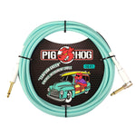 Pig Hog Seafoam Green Right-Angle Instrument Cable, 10ft