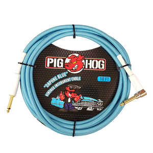 2 Pack Pig Hog Daphne Blue Right-Angle Instrument Cable, 10ft