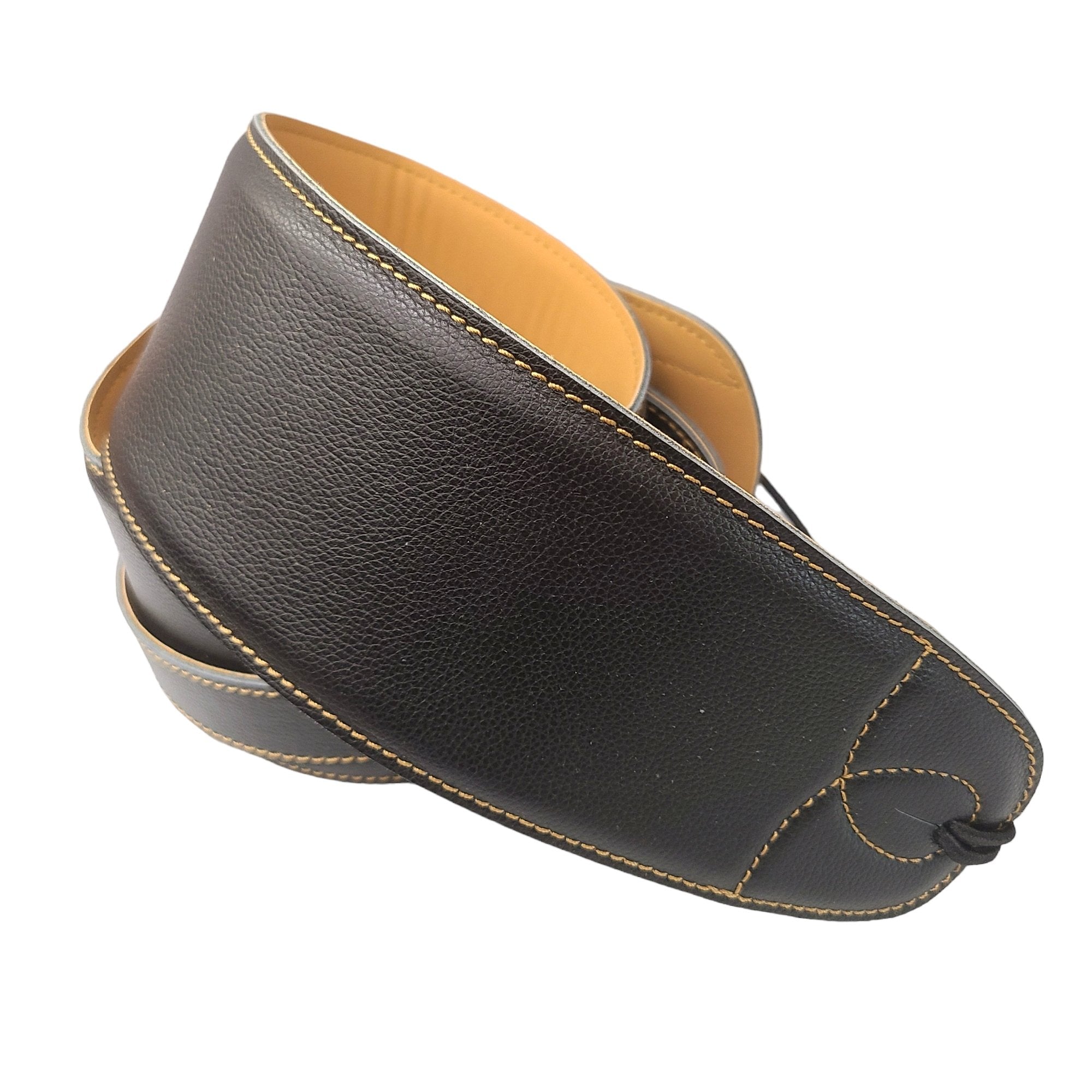 Black 2.5 Inch Synthetic Wide Leather Strap