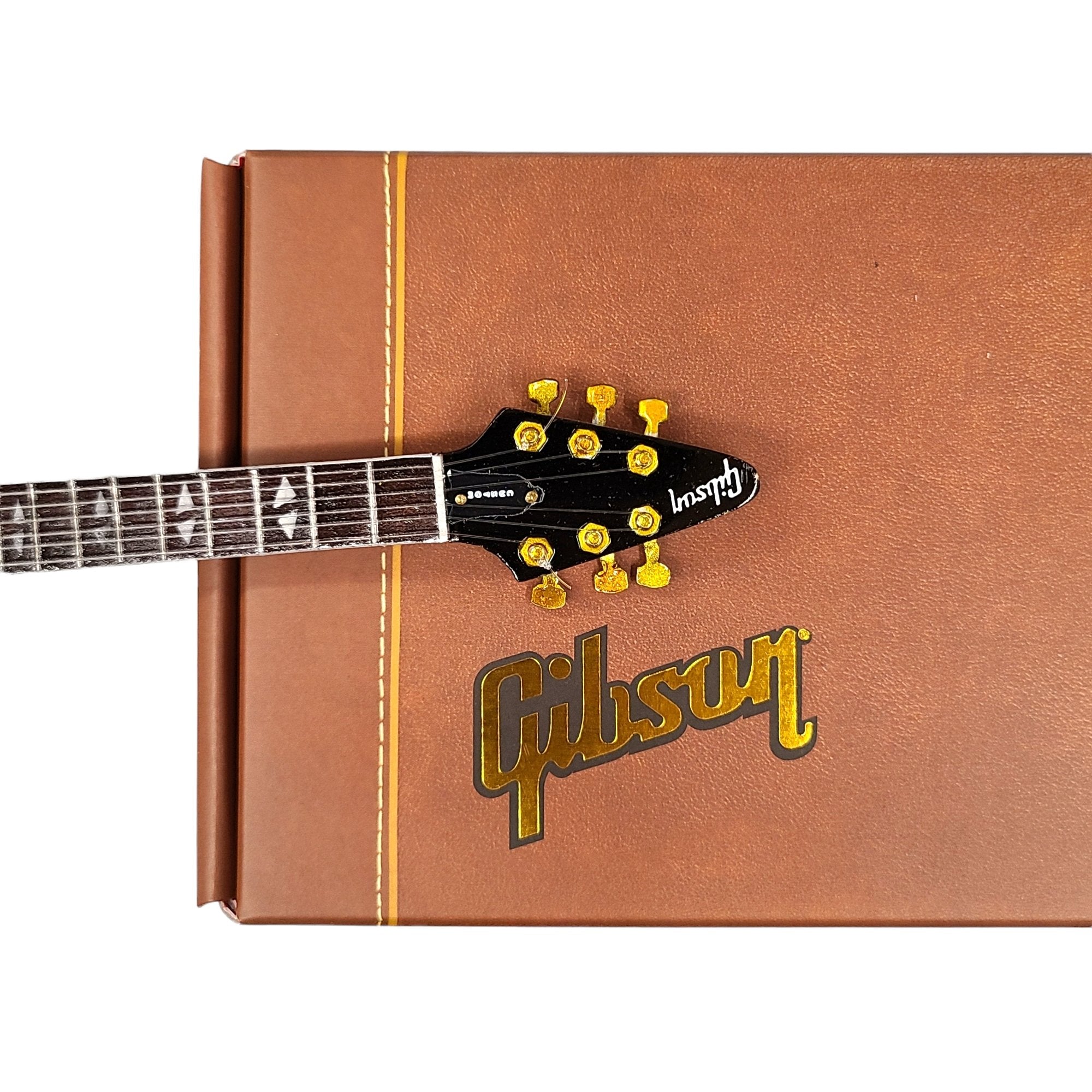Axe Heaven Jimi Hendrix Gibson 1969 Flying V Left-Handed Ebony Finish Mini Guitar Replica, GG-522