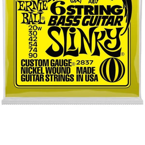 Ernie Ball 6-String Slinky Nickel Wound Short Scale Bass Set, .020w - .090