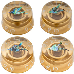 Abalone Bird Metric Control Guitar Knobs For Les Paul