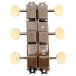 Kluson 3/Plate Single Line Guitar Tuning Pegs, Nickel/Cream