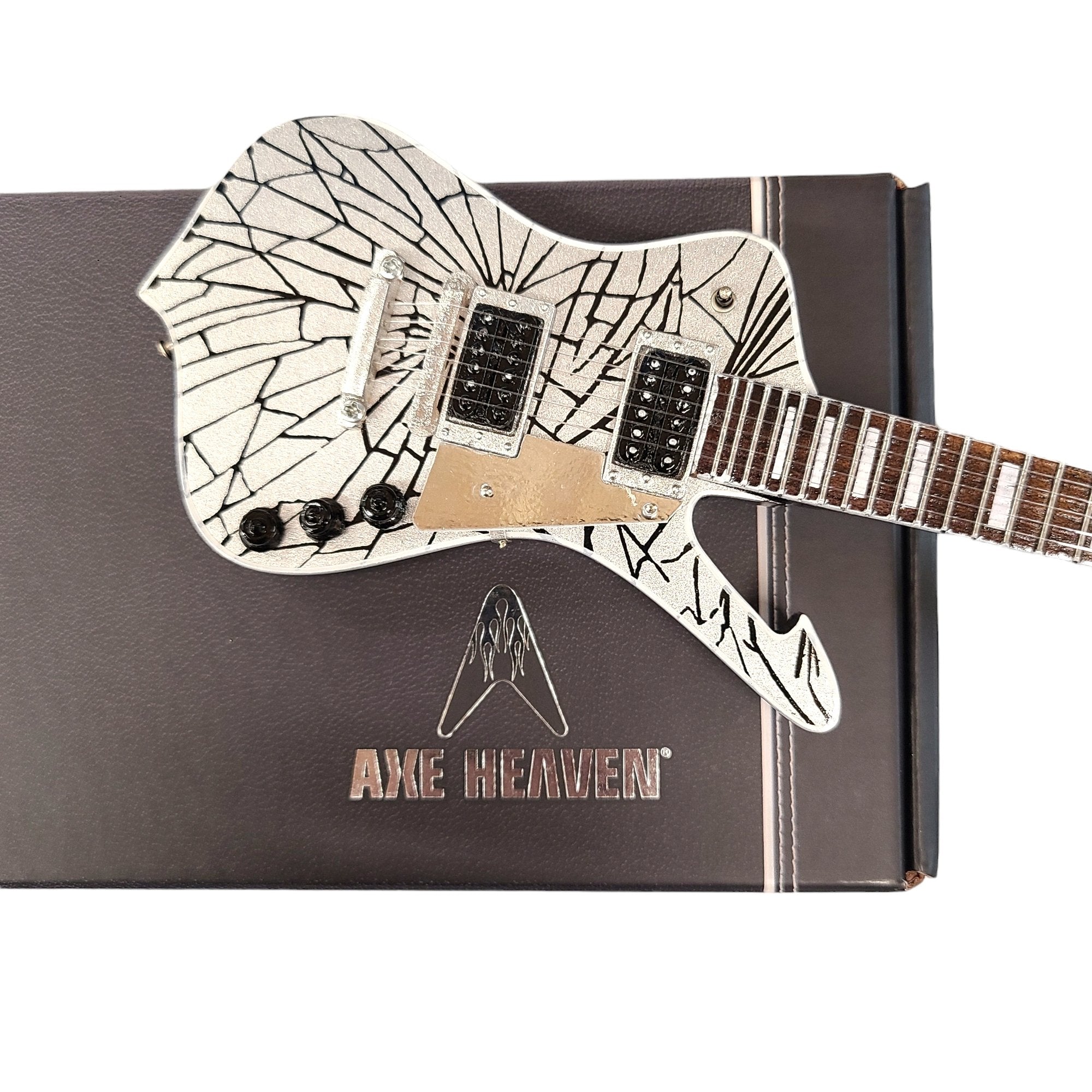Axe Heaven Kiss Paul Stanley Cracked Iceman Mini Guitar Replica