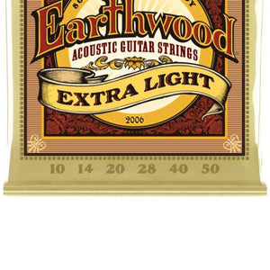 Ernie Ball Earthwood Extra Light 80/20 Bronze Acoustic Strings, .010 - .050