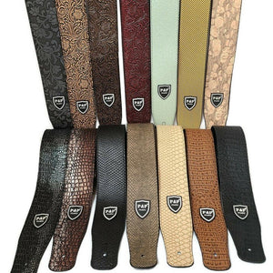 Adjustable Leather Guitar Strap Embossed for Acoustic Electric Guitar Strap Gift