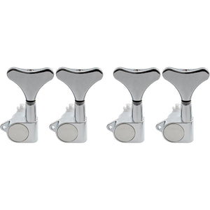 4-in-line Left Handed Sealed Bass Tuning Pegs, Chrome