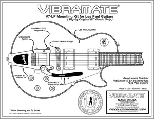 Vibramate V7-LP Mounting Kit for Bigsby B7 Carved Top Les Paul Guitars, Chrome
