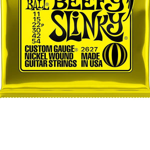 Ernie Ball P02627 Beefy Slinky Nickel Wound Electric Guitar Strings, 11-54 (2 Pack)