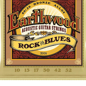 Ernie Ball Earthwood Rock and Blues 80/20 Bronze Acoustic Strings,  .010 - .052