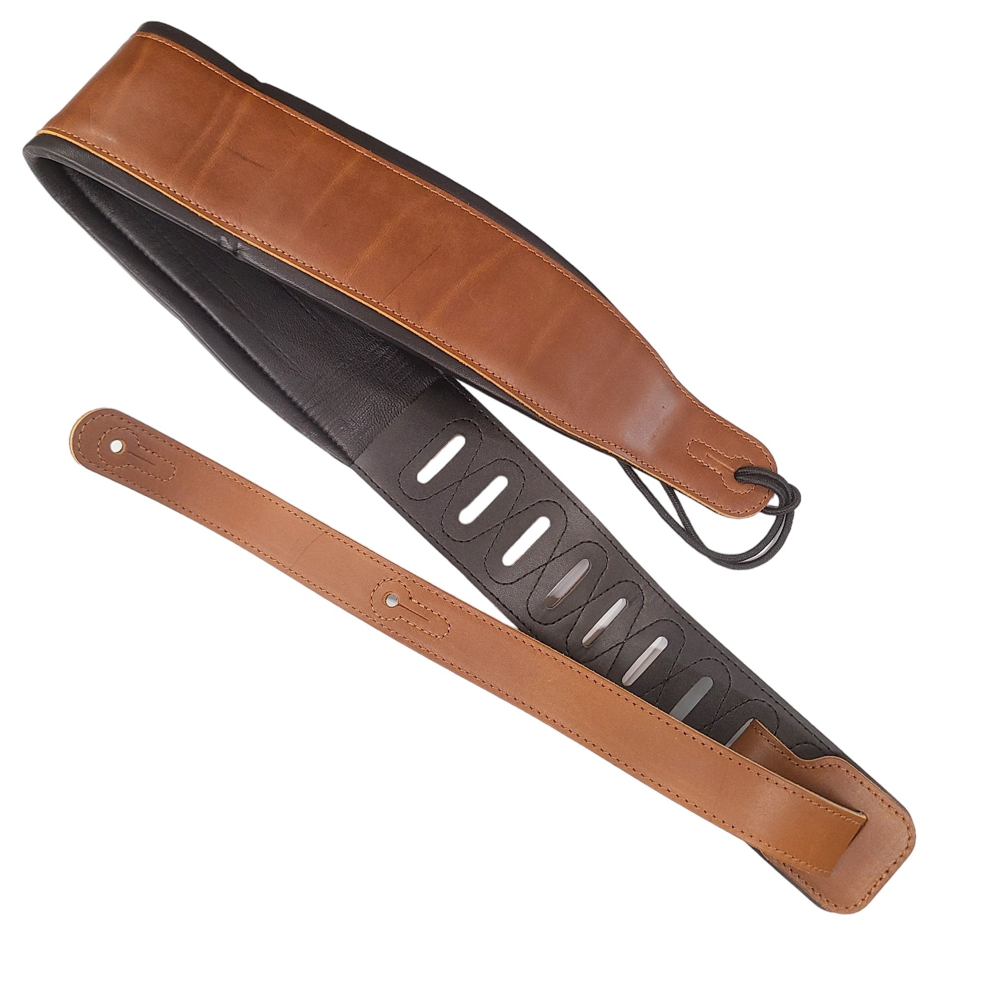 Brown Wide Padded Leather Strap
