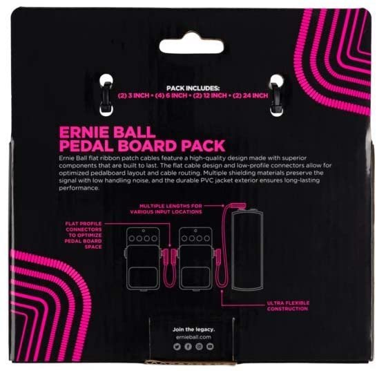 Ernie Ball Flat Ribbon Patch Cables, Black