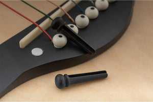 Ebony Slotted Acoustic Guitar Bridge Pins (Pack of 6)