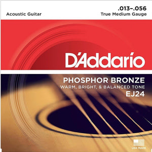 D'addario EJ24 Phosphor Bronze Acoustic Guitar Strings True Medium 13 To 56