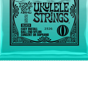 Ernie Ball Ukulele Ball End Nylon Strings, Black (P02326)