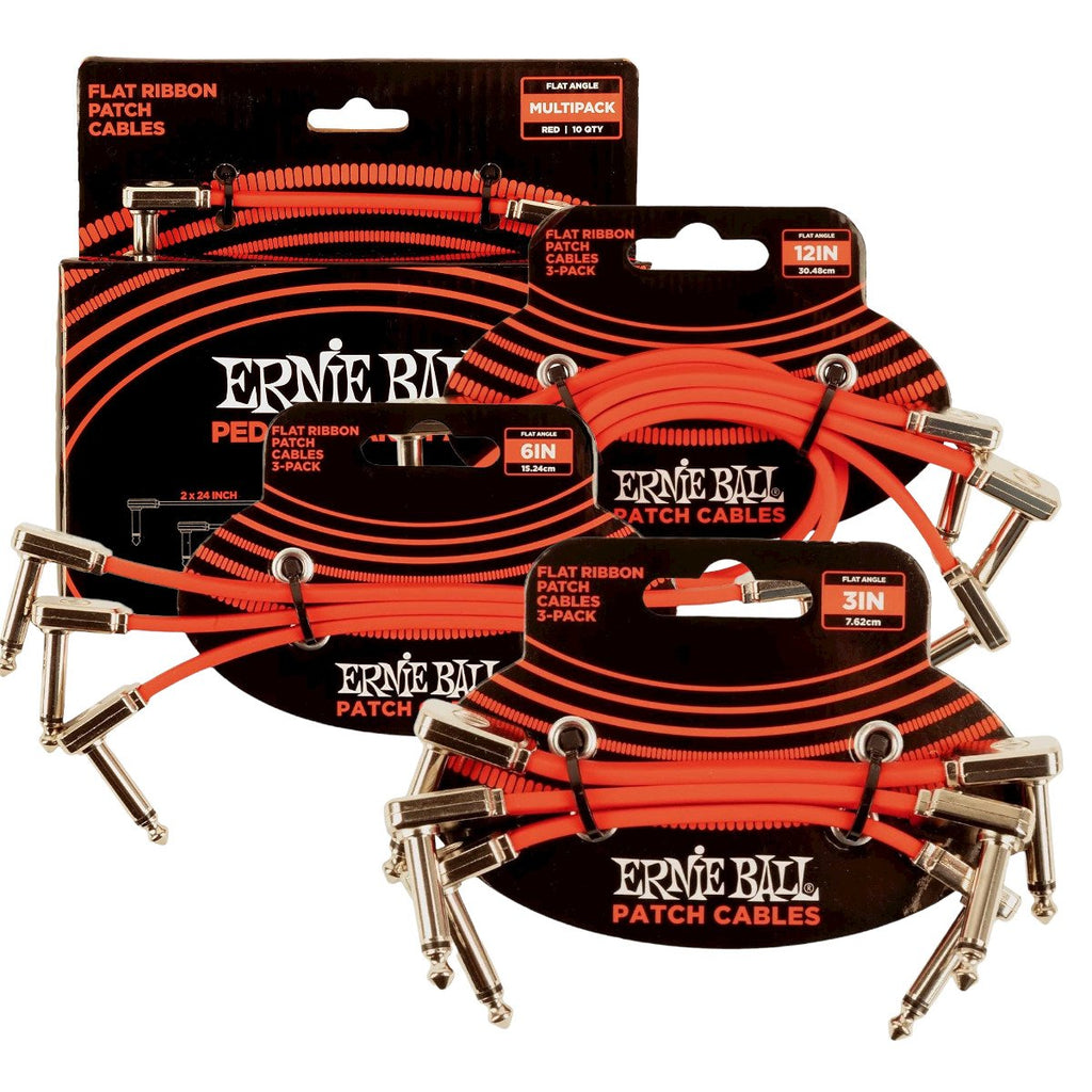 Ernie Ball Flat Ribbon Patch Cables, Red
