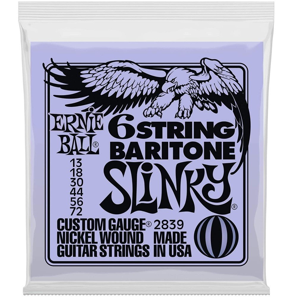 Electric Guitar Strings Ernie Ball 2220 Slinky Nickel Baritone Medium Purple Pack