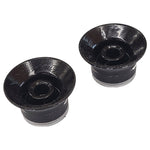 WD Music Left Hand Bell Knob Set Of 2 Black With Silver Top