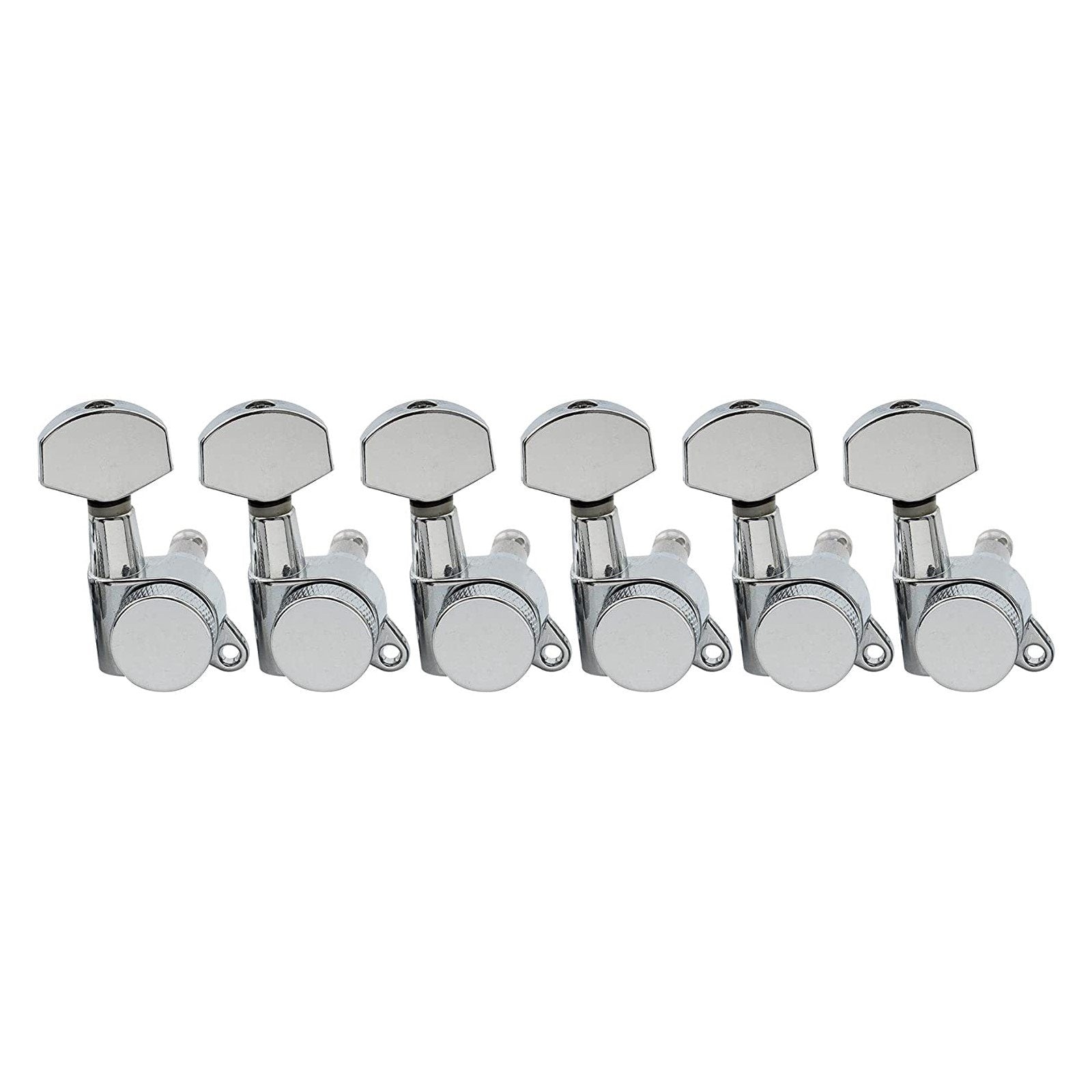 6-in-line Right Hand Locking Guitar Tuning Pegs, Chrome