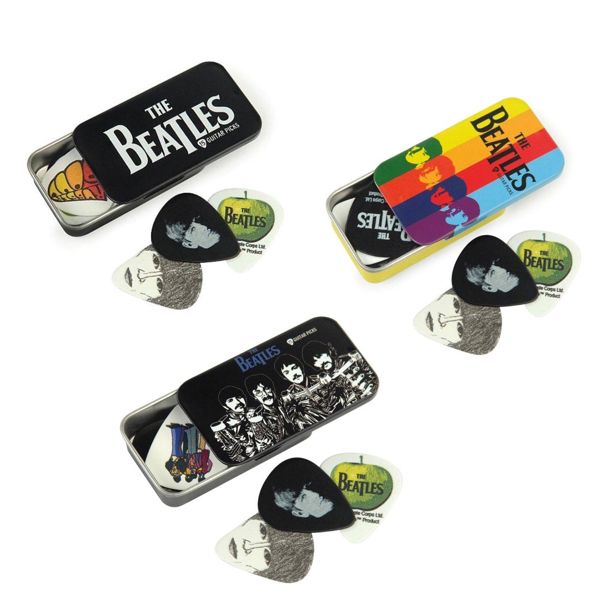 D'addario Beatles Pick TIn Logo Sgt Peppers Stripes 15 Picks Collectors