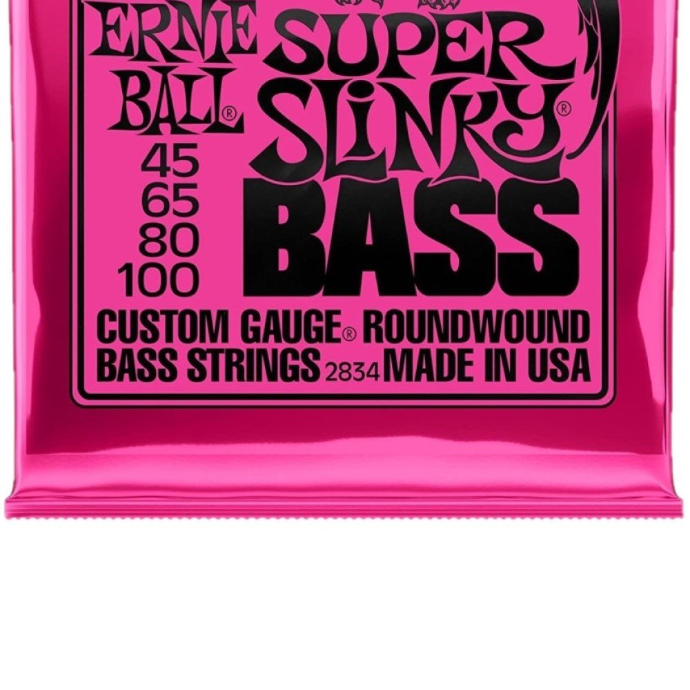 Ernie Ball Super Slinky Nickel Round Wound 4-String Bass Set, .045 - .100