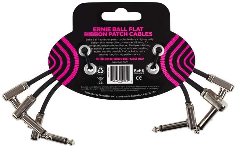 Ernie Ball Flat Ribbon Patch Cables, Black