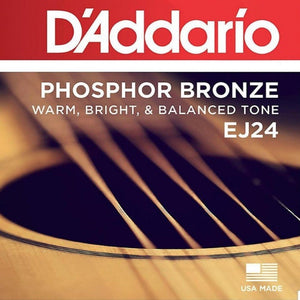 D’Addario EJ24 Phosphor Bronze Acoustic Guitar Strings, True Medium, .013- .056